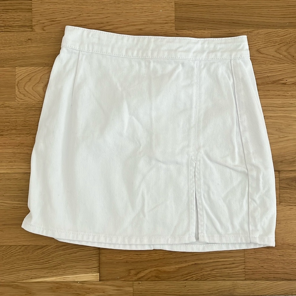 White mini skirt
